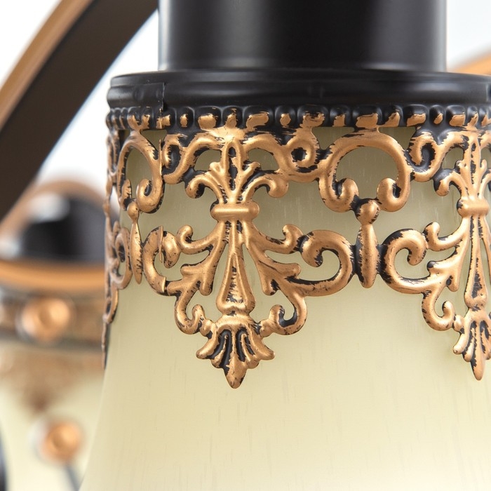 Люстра Люстра "Барселона" 6хЕ27 40Вт черно-золотой 72х72х26 см BayerLux