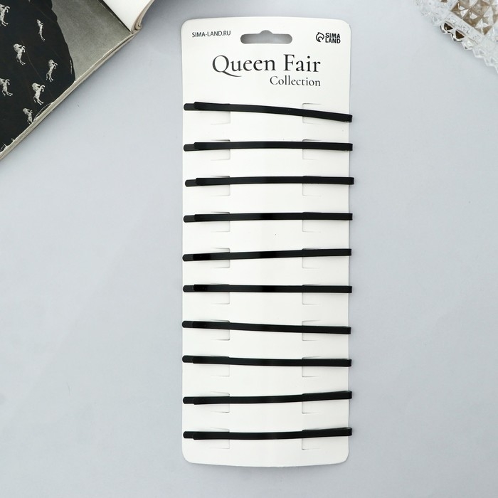 Невидимка для волос Невидимка для волос "Гладкие" (набор 10 шт) 8,5 см, чёрный