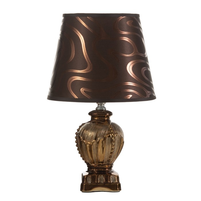 Настольная лампа Настольная лампа "Филиция" Е14 40Вт шоколадно-золотой 20х20х34см RISALUX