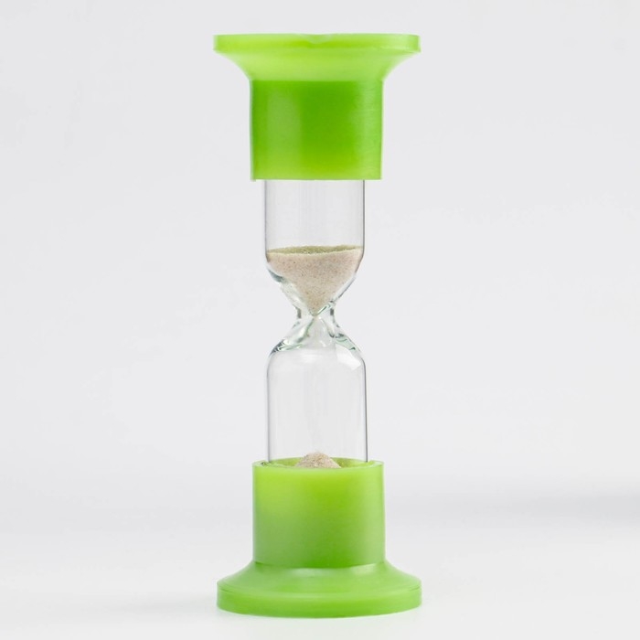 Песочные часы настольные на 3 минуты, h-12 см, d - 4.4 см, упаковка пакет, микс