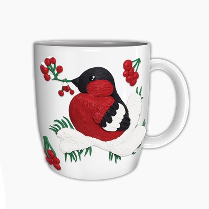 Новогодний набор для декора кружки полимерной глиной «Новый год! Снегирь на ветке» Новогодний набор для декора кружки полимерной глиной «Новый год! Снегирь на ветке»