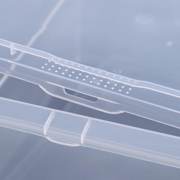 Ящик для хранения с крышкой, 25 л, 53×37×18 см, цвет прозрачный Ящик для хранения с крышкой, 25 л, 53×37×18 см, цвет прозрачный