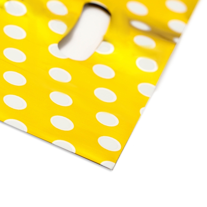 Набор подарочных пакетов, металлизированныей, Набор подарочных пакетов, металлизированныей, "Горох" золотой 17х25 см , 20 микрон