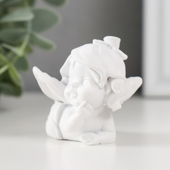 Сувенир полистоун Сувенир полистоун "Малыш-ангел в шапочке из цветка" МИКС 5х4,5х5 см