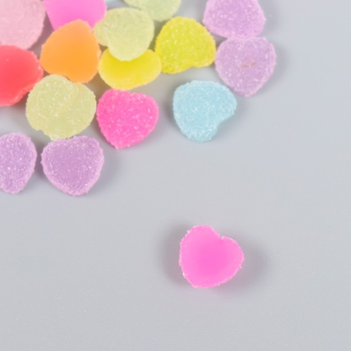 Декор для творчества пластик Декор для творчества пластик "Сердечки-мармелад" набор 30 шт МИКС 1х1х0,5 см