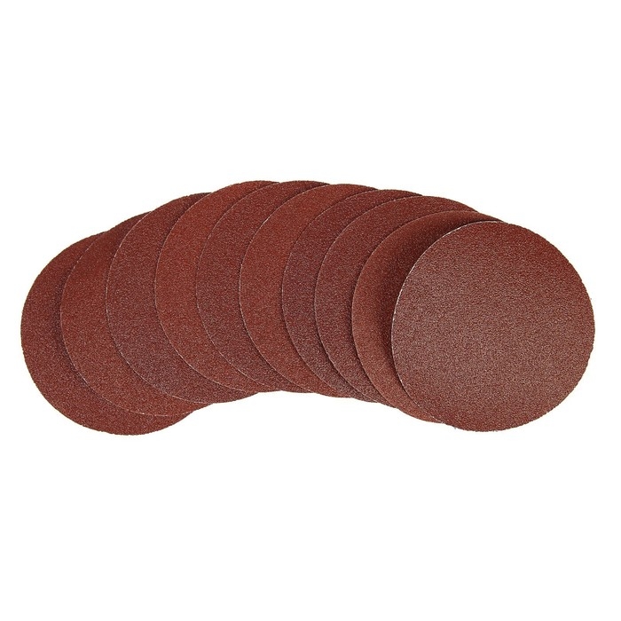 Круг абразивный шлифовальный под  Круг абразивный шлифовальный под "липучку" ТУНДРА, 125 мм, Р60, 10 шт.