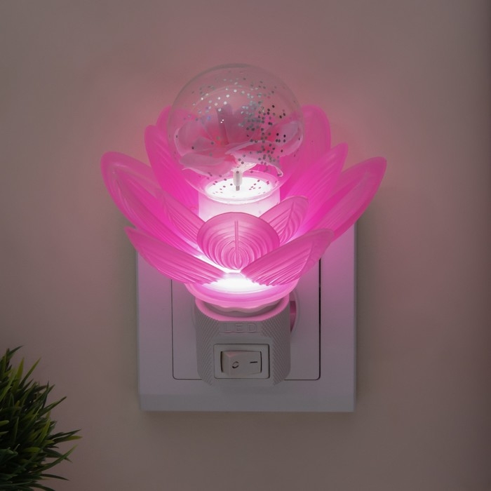 Ночник Ночник "Розовый цветок" LED 8х8х12 см RISALUX