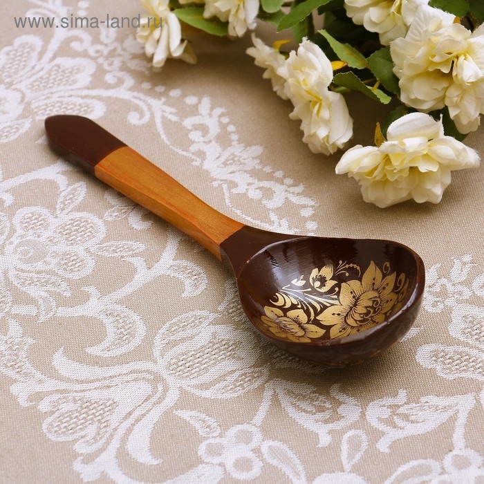 Ложка &laquo;Золотая кудрина&raquo;, салатная, 6&times;21 МИКС