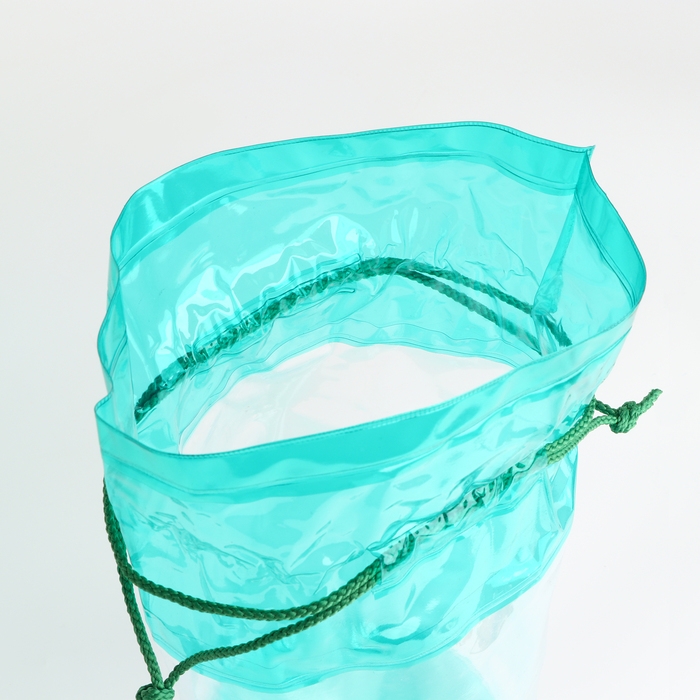 Косметичка на шнуре, цвет прозрачный/зелёный Косметичка на шнуре, цвет прозрачный/зелёный