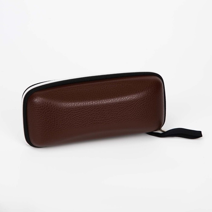 Футляр для очков на молнии, длина 16,8 см, цвет коричневый Футляр для очков на молнии, длина 16,8 см, цвет коричневый