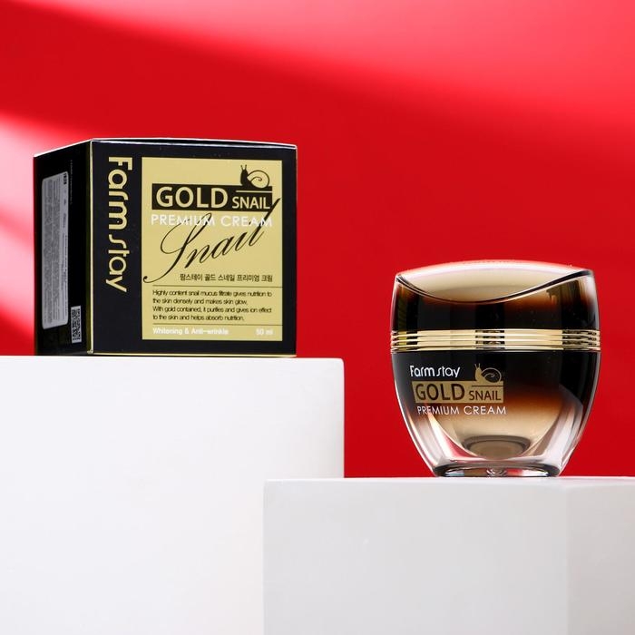 Премиальный крем для лица Farmstay, с золотом и муцином улитки, 50 мл Премиальный крем для лица Farmstay, с золотом и муцином улитки, 50 мл