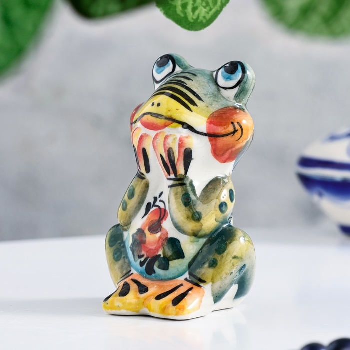 Сувенир «Лягушка мечта», 7 см, цвет, гжель Сувенир «Лягушка мечта», 7 см, цвет, гжель