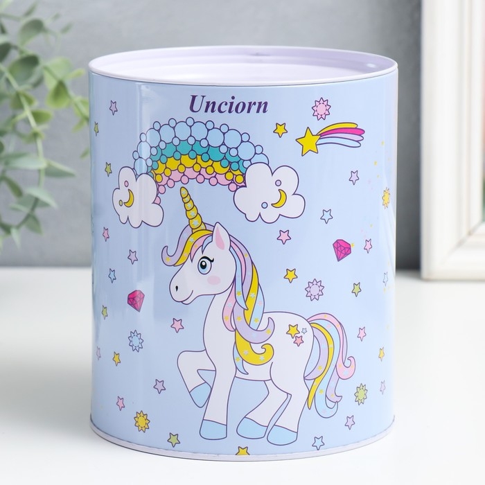 Копилка металл банка Копилка металл банка"Единорог и радуга" н-р 5 шт 7,5х10,5;8,5х11,5;9х12,5;10х14;13,5х16 см