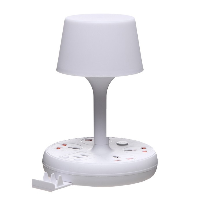 Настольная лампа "Эра" LED 5Вт 3000К-6000К 4 розетки 2хUSB2.0 МИКС 15х15х22см RISALUX