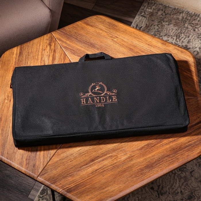 Нарды ручной работы  Нарды ручной работы "Орел атакующий" с ручкой, 60х30 см, с шахматным полем, массив ореха, Армения