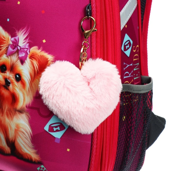 Рюкзак каркасный школьный 38 х 30 х 16 см, эргономичная спинка, Stavia Рюкзак каркасный школьный 38 х 30 х 16 см, эргономичная спинка, Stavia "Йорки", розовый