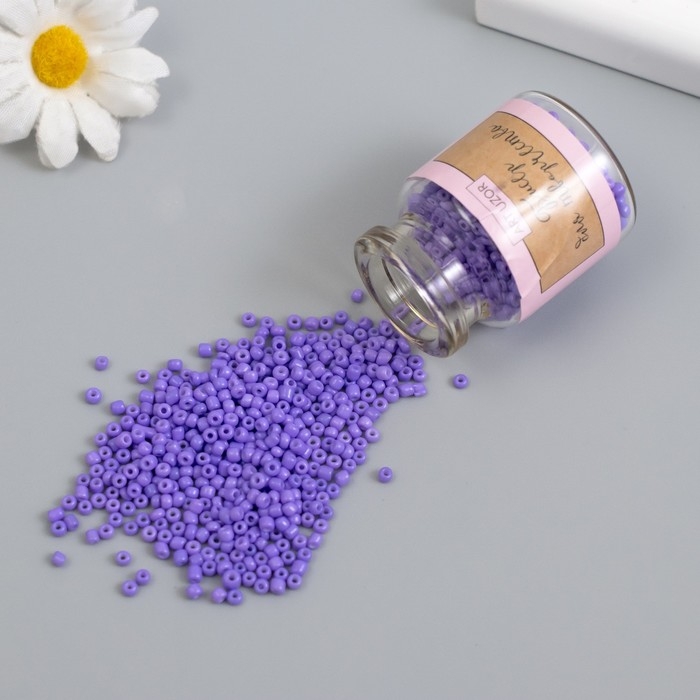 Бисер круглый 12/0 в бутылочке  Бисер круглый 12/0 в бутылочке "Глициния" 2х20 гр набор 2 шт