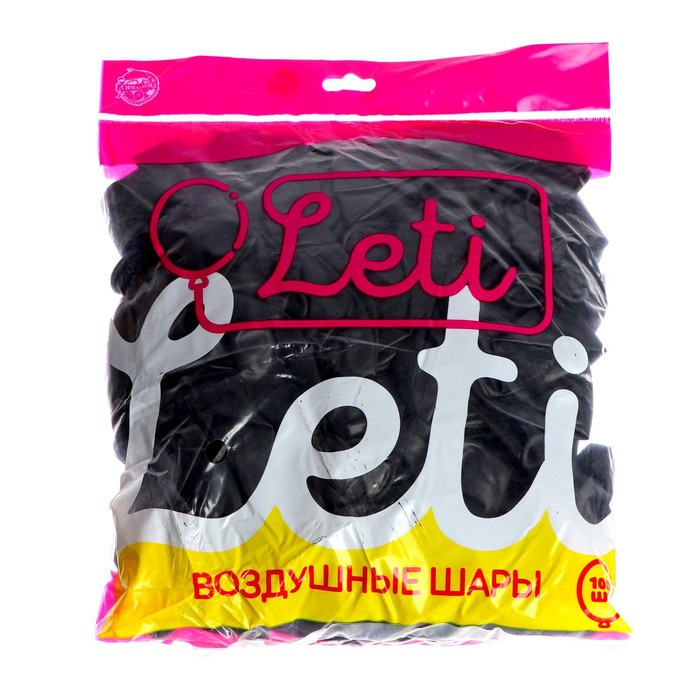 Шар латексный 12 Шар латексный 12", металл, набор 100 шт., цвет чёрный