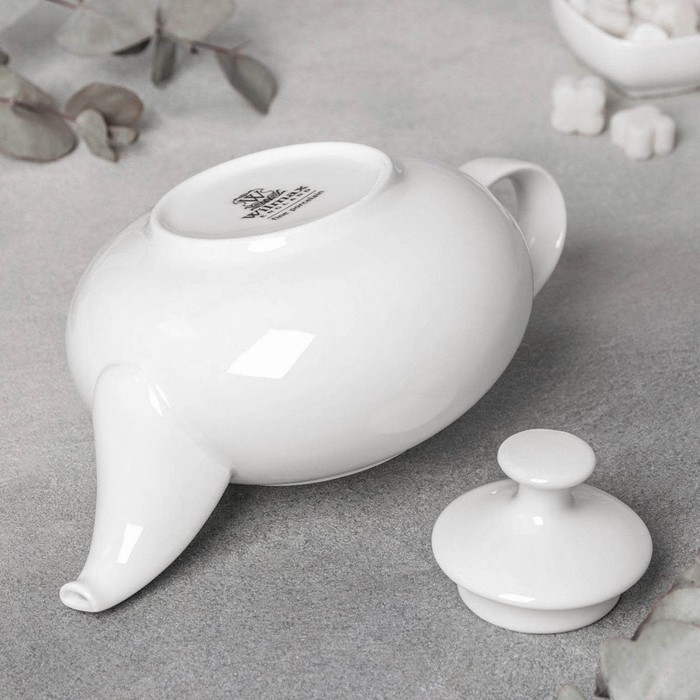 Чайник фарфоровый заварочный Wilmax «Изящество», 1,15 л, цвет белый Чайник фарфоровый заварочный Wilmax «Изящество», 1,15 л, цвет белый