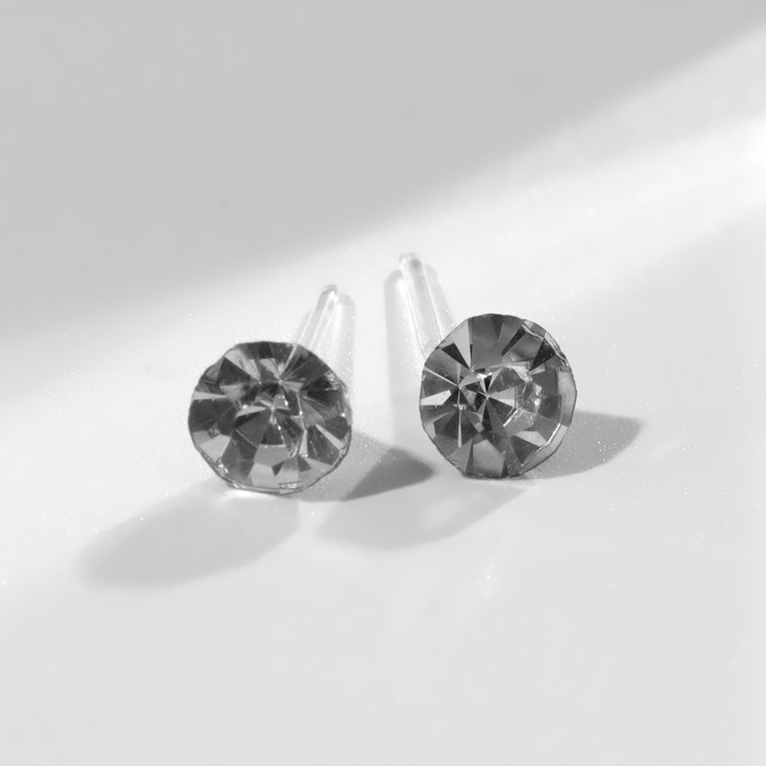 Набор пусет в коробке 100 пар «Шарик» кристаллики, цвет белый в золоте Набор пусет в коробке 100 пар «Шарик» кристаллики, цвет белый в золоте