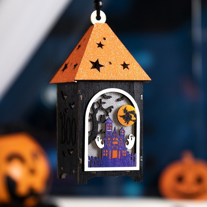 Светодиодная подвеска «Чёрная башня призраков» 6.5 × 17.5 × 6.5 см, пластик, батарейки LR1130х3 (в комплекте), свечение тёплое белое Светодиодная подвеска «Чёрная башня призраков» 6.5 × 17.5 × 6.5 см, пластик, батарейки LR1130х3 (в комплекте), свечение тёплое белое