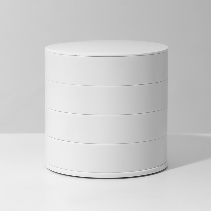 Подставка универсальная Подставка универсальная "Шкатулка" круглая, 4 секции, 10*10*10см, цвет белый