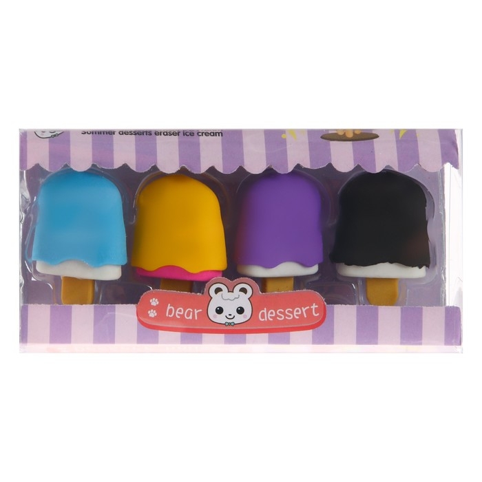 Набор фигурных ластиков &laquo;Вкусняшки&raquo;, 4 штуки, МИКС