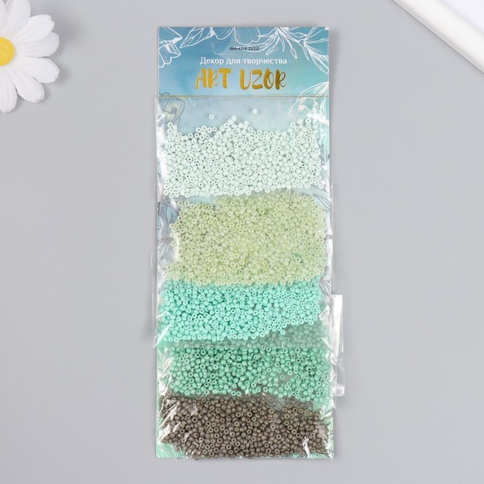 Бисер круглый 12/0  Бисер круглый 12/0 "Утро в саду" 5 цветов х 10 гр 20х8х0,7 см