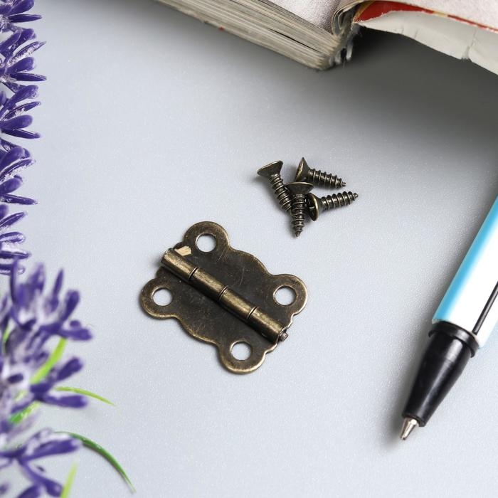 Петля накладная фигурная угол открывания 180 градусов + гвозд. набор 10 шт 2х1,7 см Петля накладная фигурная угол открывания 180 градусов + гвозд. набор 10 шт 2х1,7 см