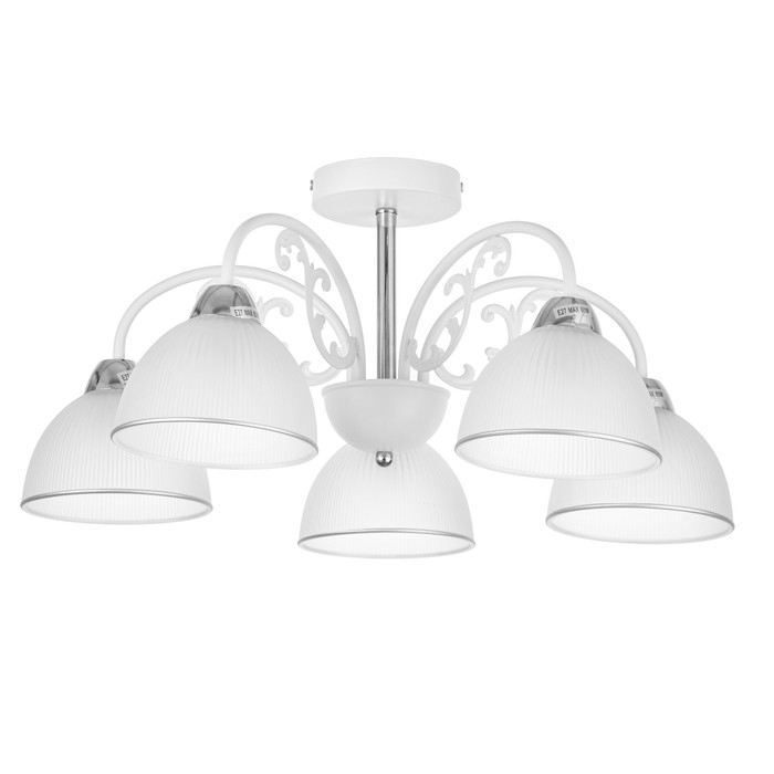 Люстра Люстра "Лаура" 5х60Вт Е27 Белый, хром 59х27х20см