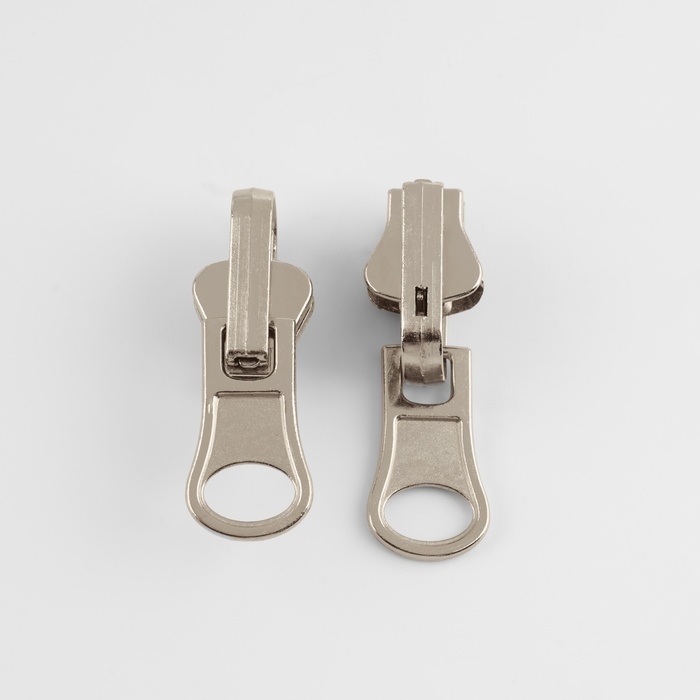 Бегунок автоматический реверсивный для молнии «Трактор», №5, 10 шт, цвет никель Бегунок автоматический реверсивный для молнии «Трактор», №5, 10 шт, цвет никель