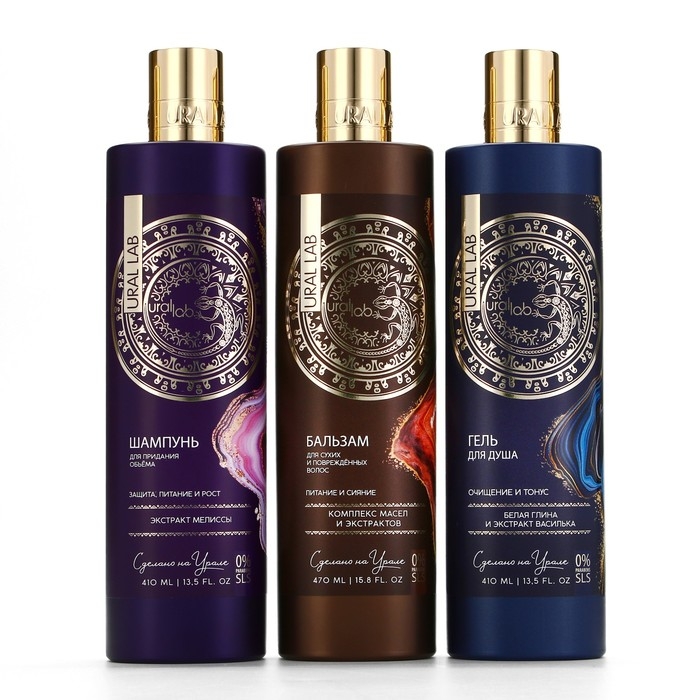 Бальзам для волос, комплекс масел и экстрактов, питание и сияние, 470 мл, URAL LAB