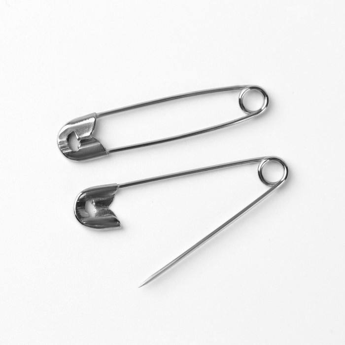 Булавки английские, 35 мм, 10 шт, цвет никель Булавки английские, 35 мм, 10 шт, цвет никель