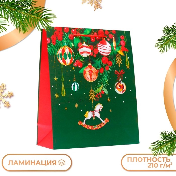 Новый год. Пакет подарочный Новый год. Пакет подарочный "Лошадка", 26 х 32 х 12 см.