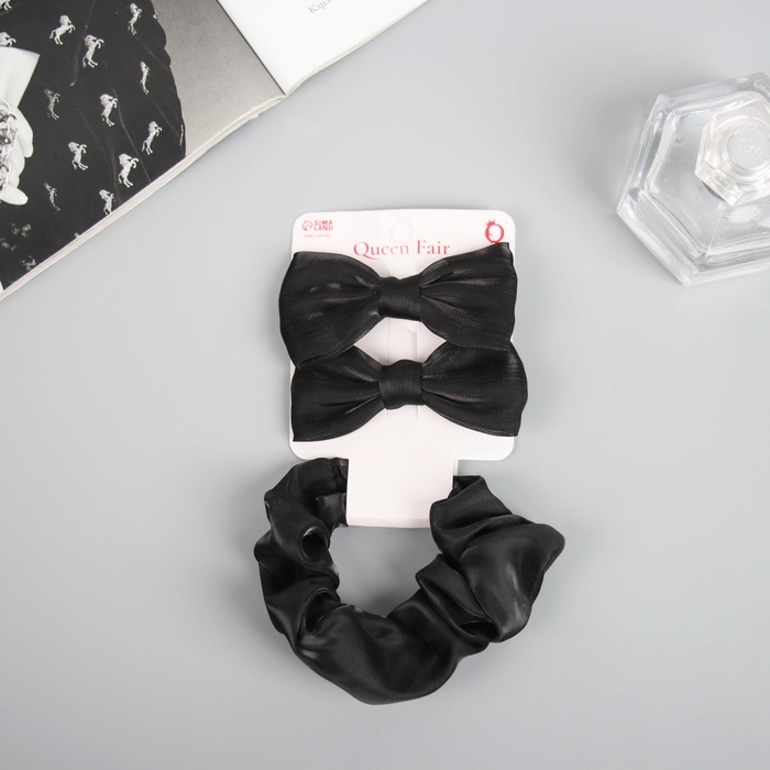 Набор для волос Набор для волос "Фелиция" (резинка 7 см, 2 зажима 6,5 см) классика. чёрный