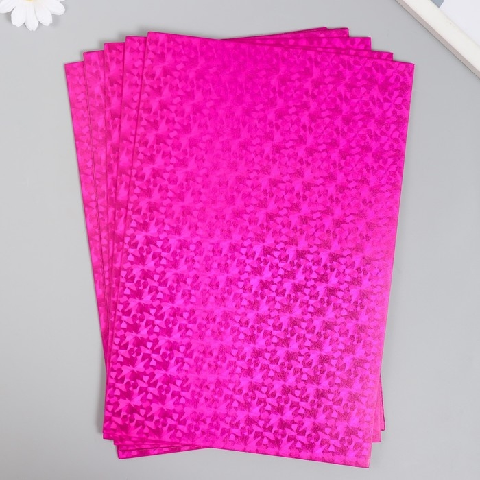 Фоамиран голограмма Фоамиран голограмма "Ярко-розовый" 1.8 мм набор 5 листов 20х30 см