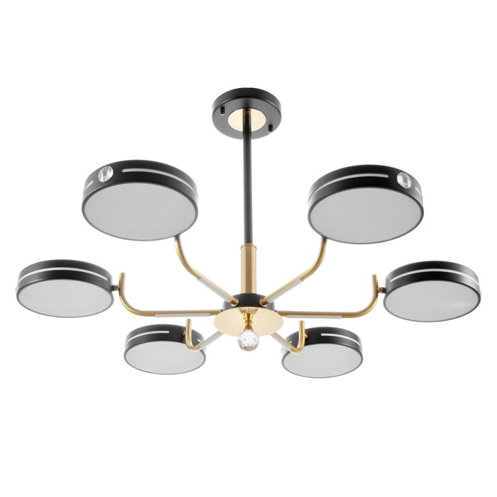 Люстра Люстра "Нестер" 6хLED 156Вт 3000-6000К черно-золотой 87х87х35 см BayerLux