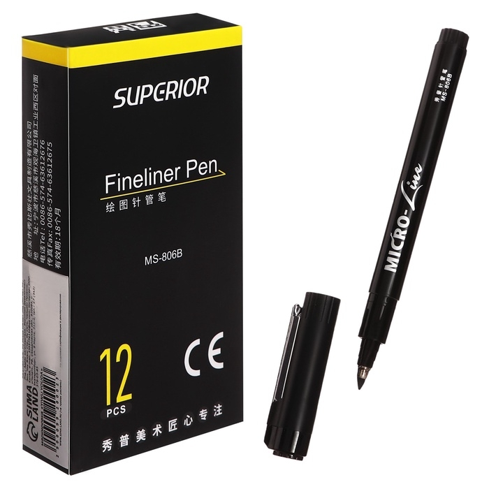 Маркер профессиональный линер черный, тонкая линия, 3.0мм Маркер профессиональный линер черный, тонкая линия, 3.0мм