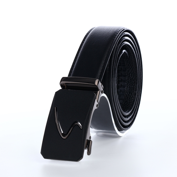 Ремень мужской, ширина 3,6 см, пряжка автомат, цвет чёрный Ремень мужской, ширина 3,6 см, пряжка автомат, цвет чёрный