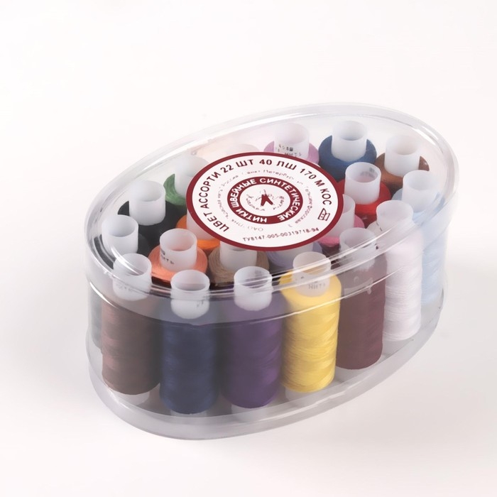 Набор ниток 40ЛШ, 170 м, 22 шт, цвет МИКС Набор ниток 40ЛШ, 170 м, 22 шт, цвет МИКС