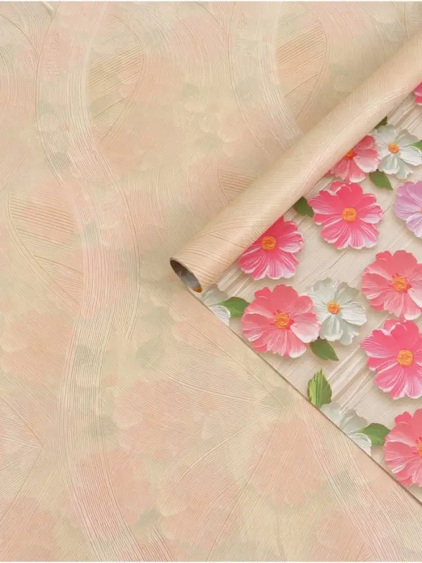 Бумага крафтовая двухсторонняя &laquo;Объемные цветы&raquo;, 70 &times; 100 см