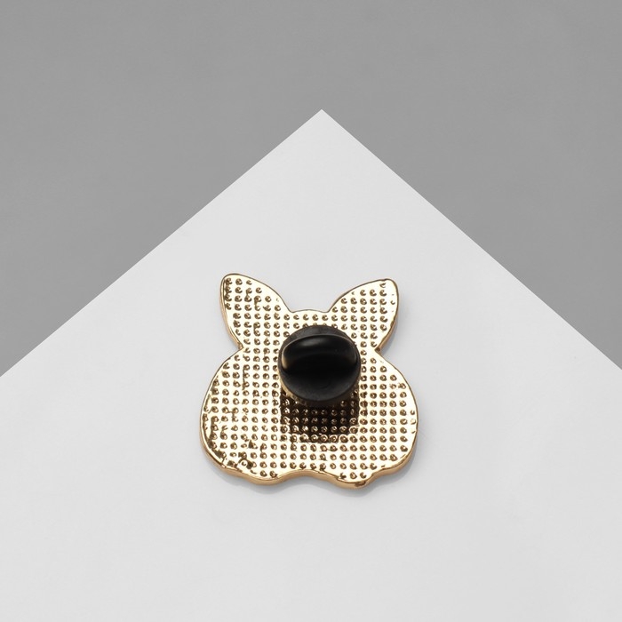 Значок «Собачка» корги, хвостик, цвет оранжево-белый в золоте Значок «Собачка» корги, хвостик, цвет оранжево-белый в золоте