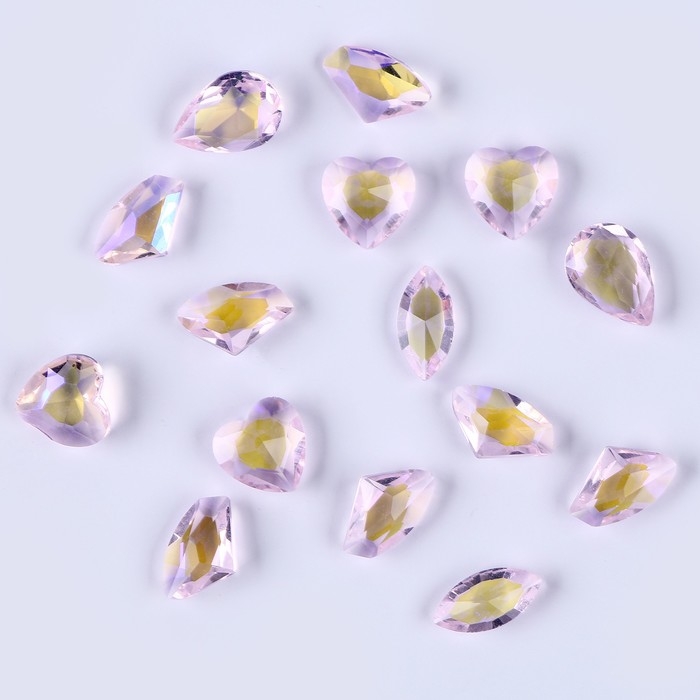 Камешки декоративные для творчества, набор 15 шт., цвет нежно розовый, камни — от 6 до 14 мм Камешки декоративные для творчества, набор 15 шт., цвет нежно розовый, камни — от 6 до 14 мм