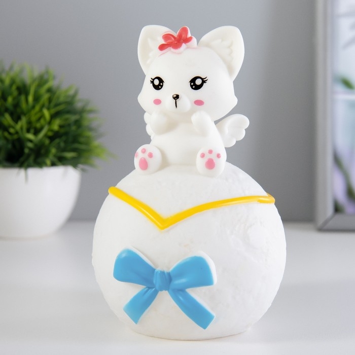 Ночник Ночник "Лисичка на луне" LED 1Вт 3х LR44 белый 10х10х16см RISALUX