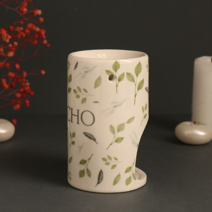 Аромалампа керамика Аромалампа керамика "Ясно. Веточки" белая 7,2х7,2х11,6 см