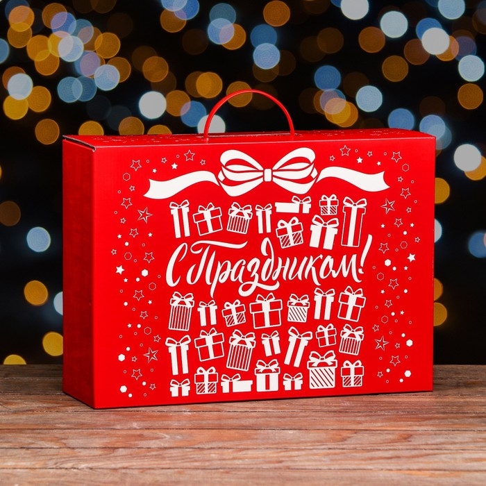 Коробка подарочная складная "Ретро Стайл" 36,5 х 11 х 26 см. Новый год