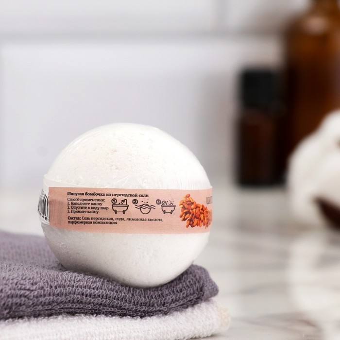 Бомбочка для ванны из персидской соли Бомбочка для ванны из персидской соли "Добропаровъ" с ароматом миндаля, 110 г