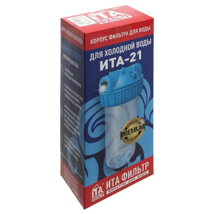 Корпус для фильтра ITA F20121-1P, 1 Корпус для фильтра ITA F20121-1P, 1", ключ и крепеж с воздушником, прозрачный