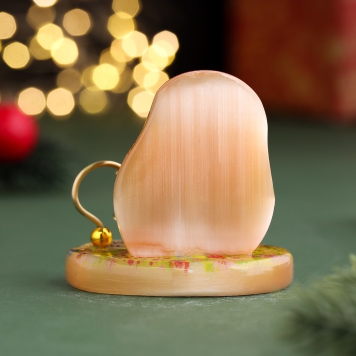 Новый год. Сувенир Новый год. Сувенир "Стабильности везде и во всём! 2025", с колокольчиком, селенит, 6х6х4,5 см 105837