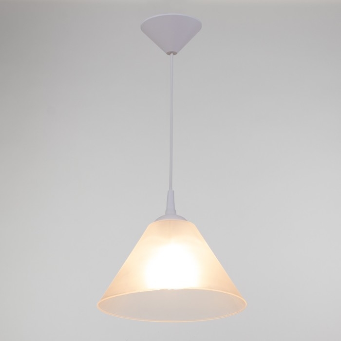 Подвес  Подвес "Конус" 1х15Вт Е27 МОДЕЛЬ: BR 00266 белый/прозрачный 25х25х15см